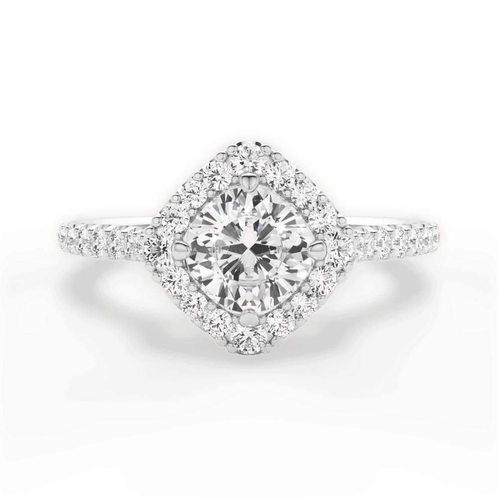 Jackie Cushion Cut Lab Grown Diamond Platinum Engagement Ring