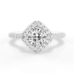 Jackie Cushion Cut Lab Grown Diamond Platinum Engagement Ring