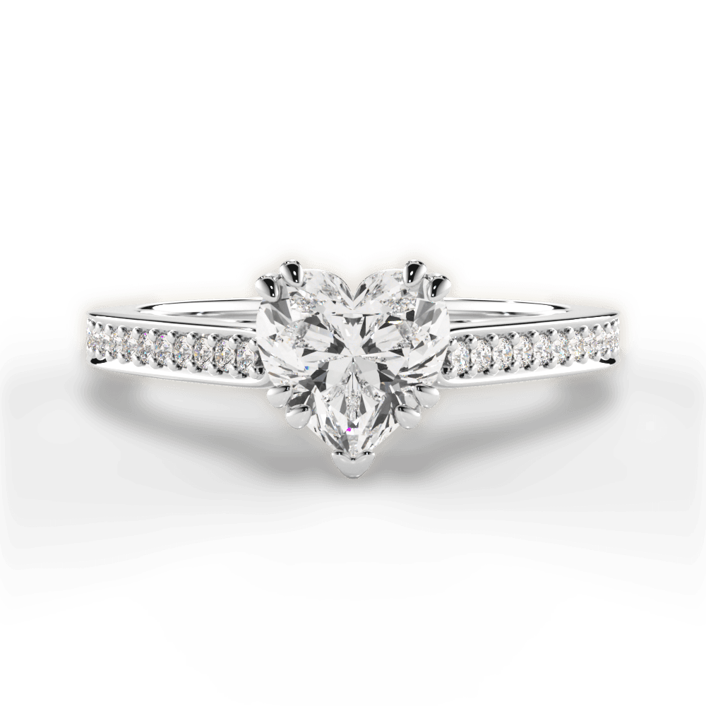 Denise Heart Cut Lab Grown Diamond Platinum Engagement Ring