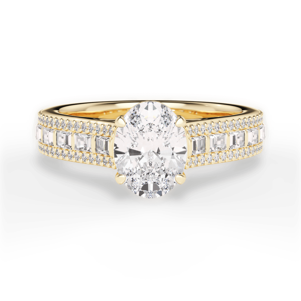 Lynn Oval Cut Lab Grown Diamond 18Kt Yellow Gold Engagement Ring