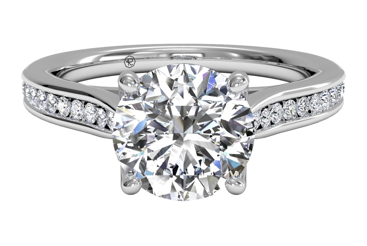 Elena Round Cut Lab Grown Diamond 14Kt White Gold Engagement Ring
