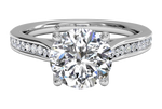 Elena Round Cut Lab Grown Diamond 14Kt White Gold Engagement Ring
