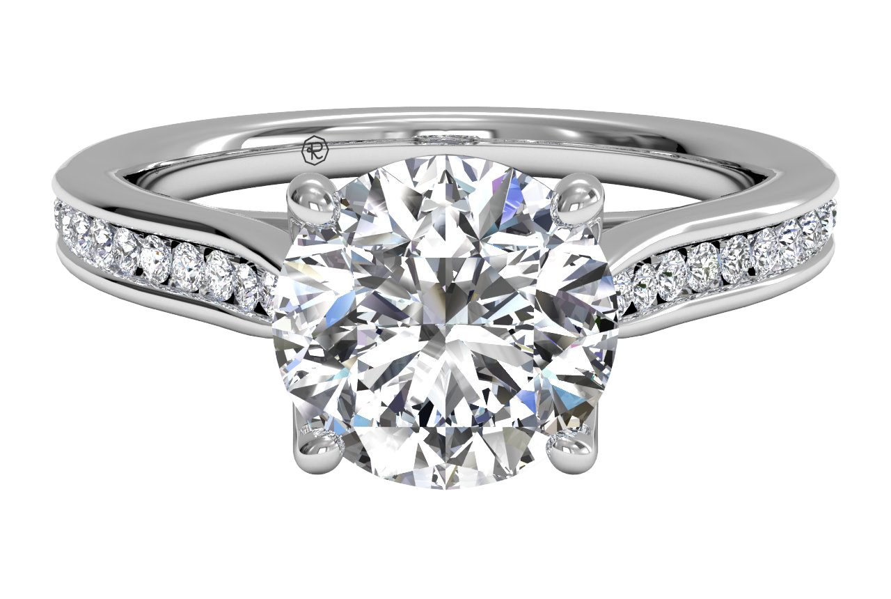 Elena Round Cut Lab Grown Diamond 14Kt White Gold Engagement Ring
