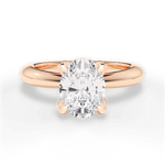Elaine Oval Cut Lab Grown Diamond 18Kt Rose Gold Engagement Ring