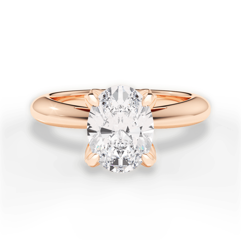 Elaine Oval Cut Lab Grown Diamond 18Kt Rose Gold Engagement Ring
