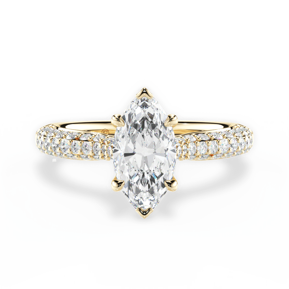 Kira Marquise Cut Lab Grown Diamond 18Kt Yellow Gold Engagement Ring