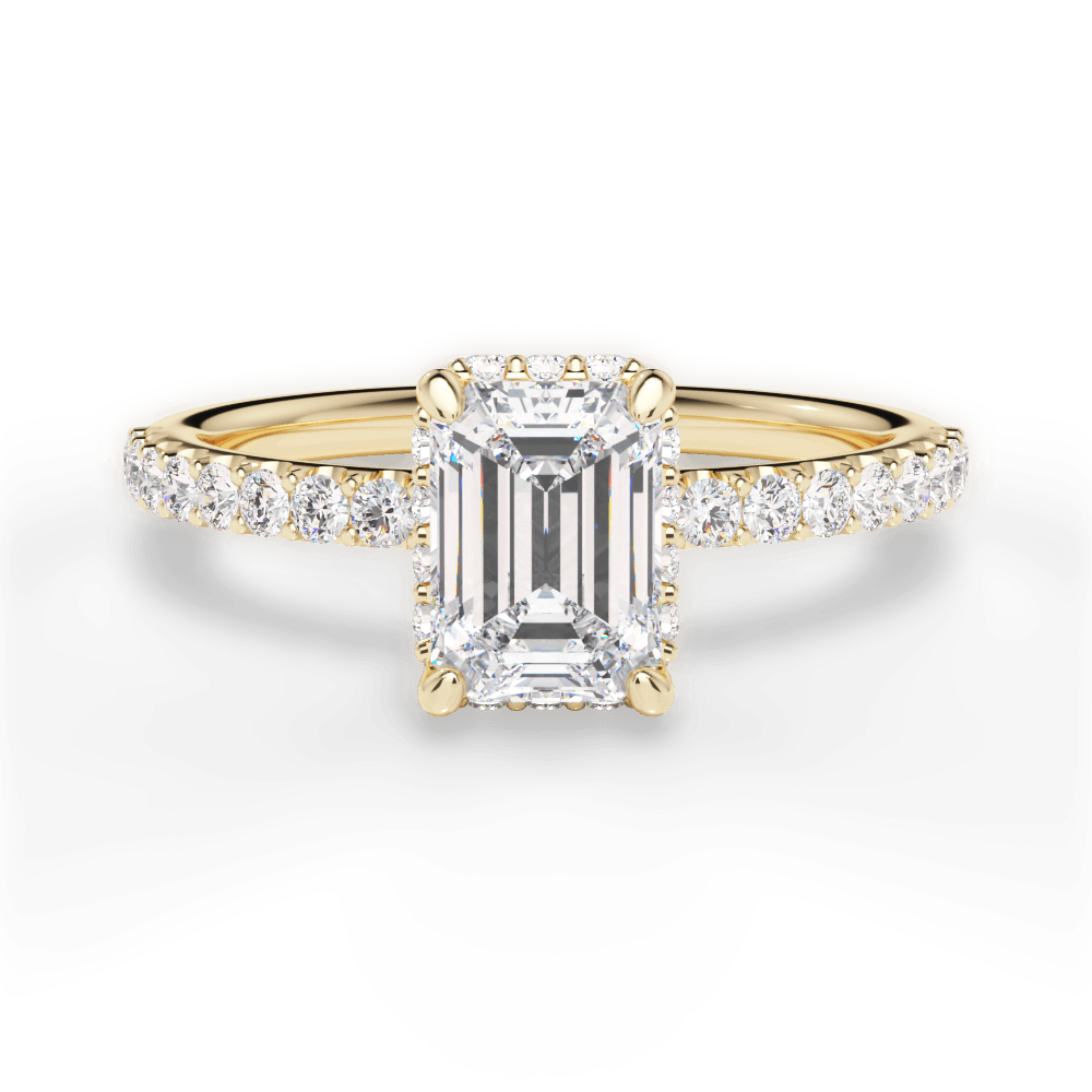 Isabella Emerald Cut Lab Grown Diamond 18Kt Yellow Gold Engagement Ring