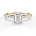 Isabella Emerald Cut Lab Grown Diamond 18Kt Yellow Gold Engagement Ring