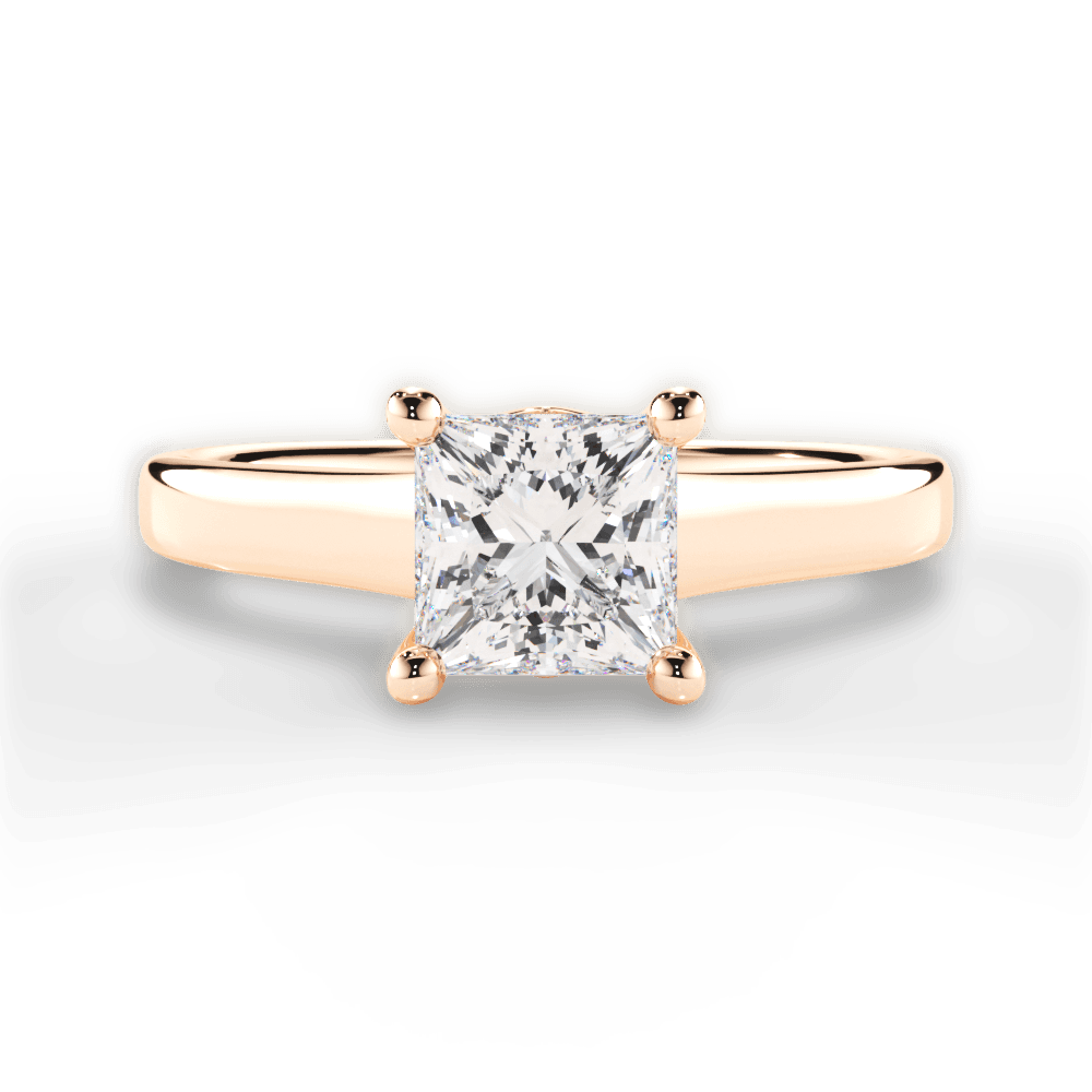 Ariana Princess Cut Lab Grown Diamond 18Kt Rose Gold Engagement Ring