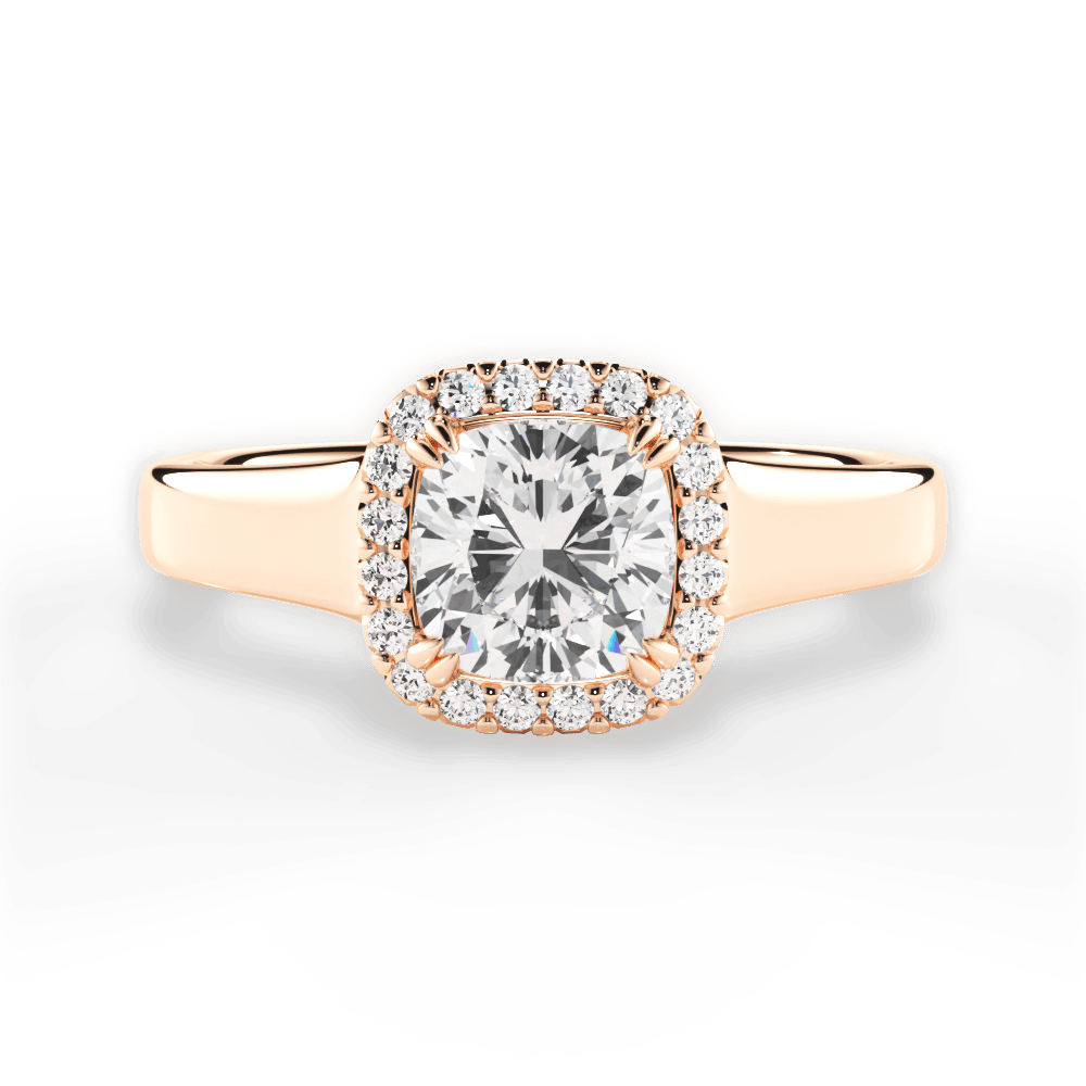 Jasmin Cushion Cut Lab Grown Diamond 18Kt Rose Gold Engagement Ring
