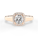 Jasmin Cushion Cut Lab Grown Diamond 18Kt Rose Gold Engagement Ring