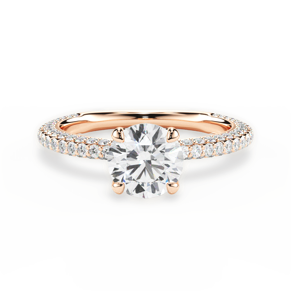Kristen Round Cut Lab Grown Diamond 18Kt Rose Gold Engagement Ring
