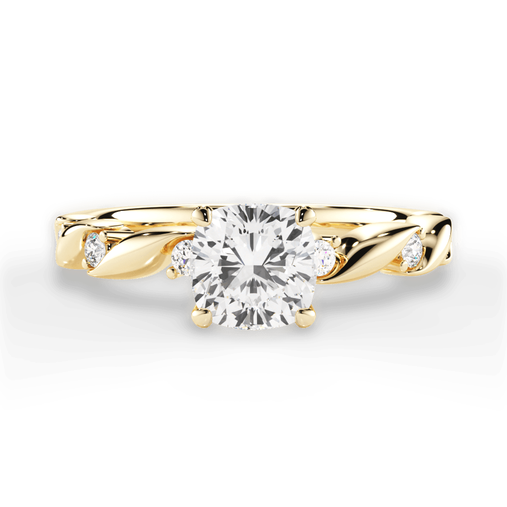Emma Cushion Cut Lab Grown Diamond 18Kt Yellow Gold Engagement Ring
