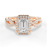 Latoya Emerald Cut Lab Grown Diamond 18Kt Rose Gold Engagement Ring
