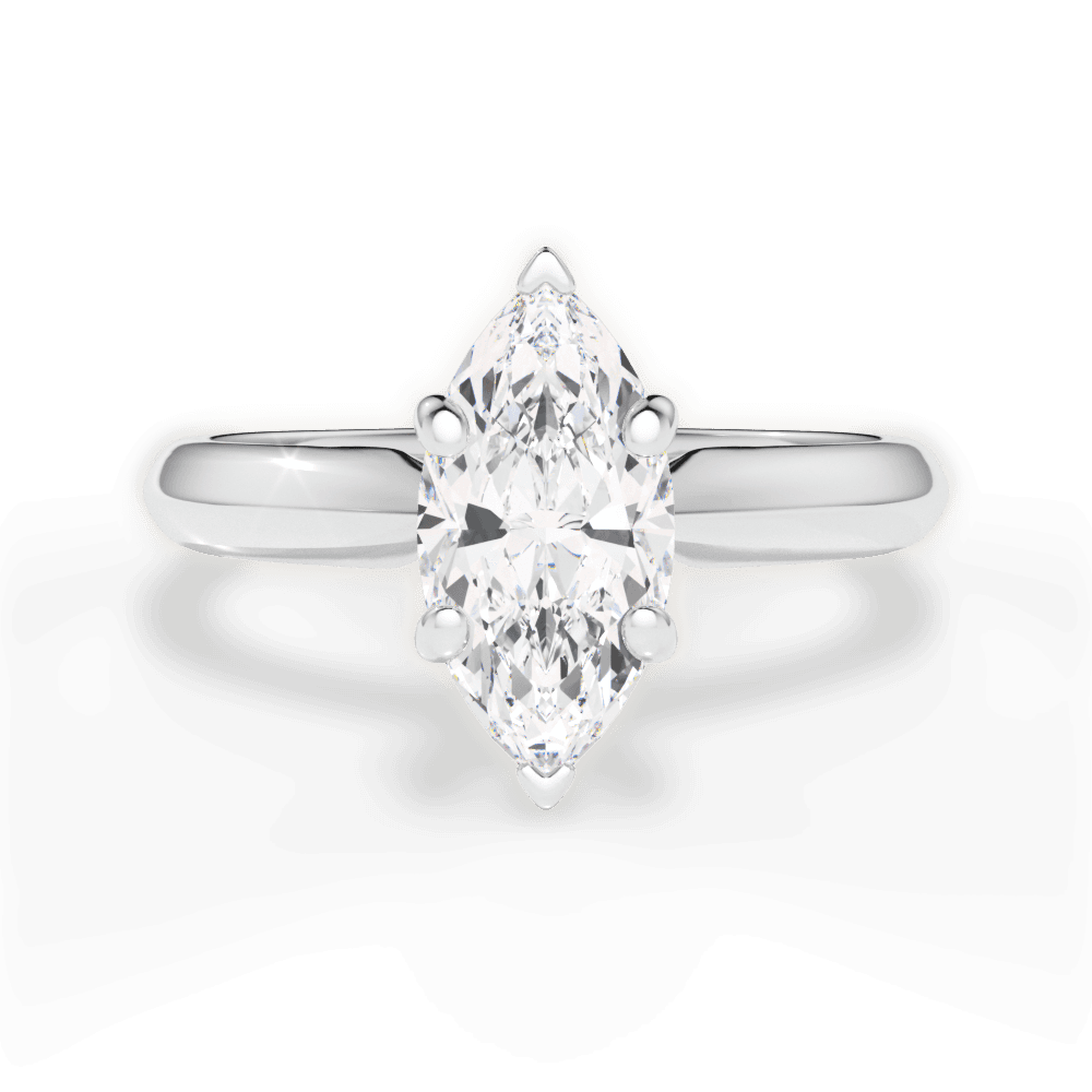 Aria Marquise Cut Lab Grown Diamond 18Kt White Gold Engagement Ring