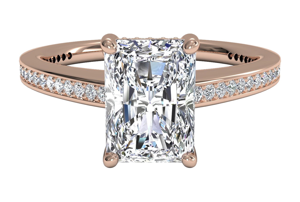 Judith Radiant Cut Lab Grown Diamond 18Kt Rose Gold Engagement Ring