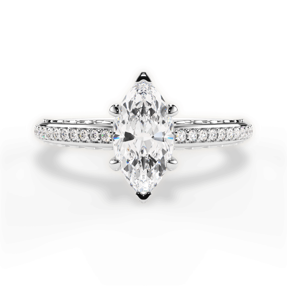 Caroline Marquise Cut Lab Grown Diamond 18Kt White Gold Engagement Ring