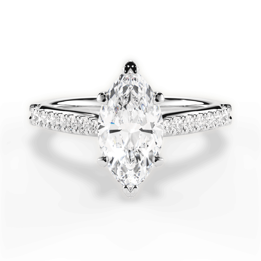Elizabeth Marquise Cut Lab Grown Diamond 14Kt White Gold Engagement Ring