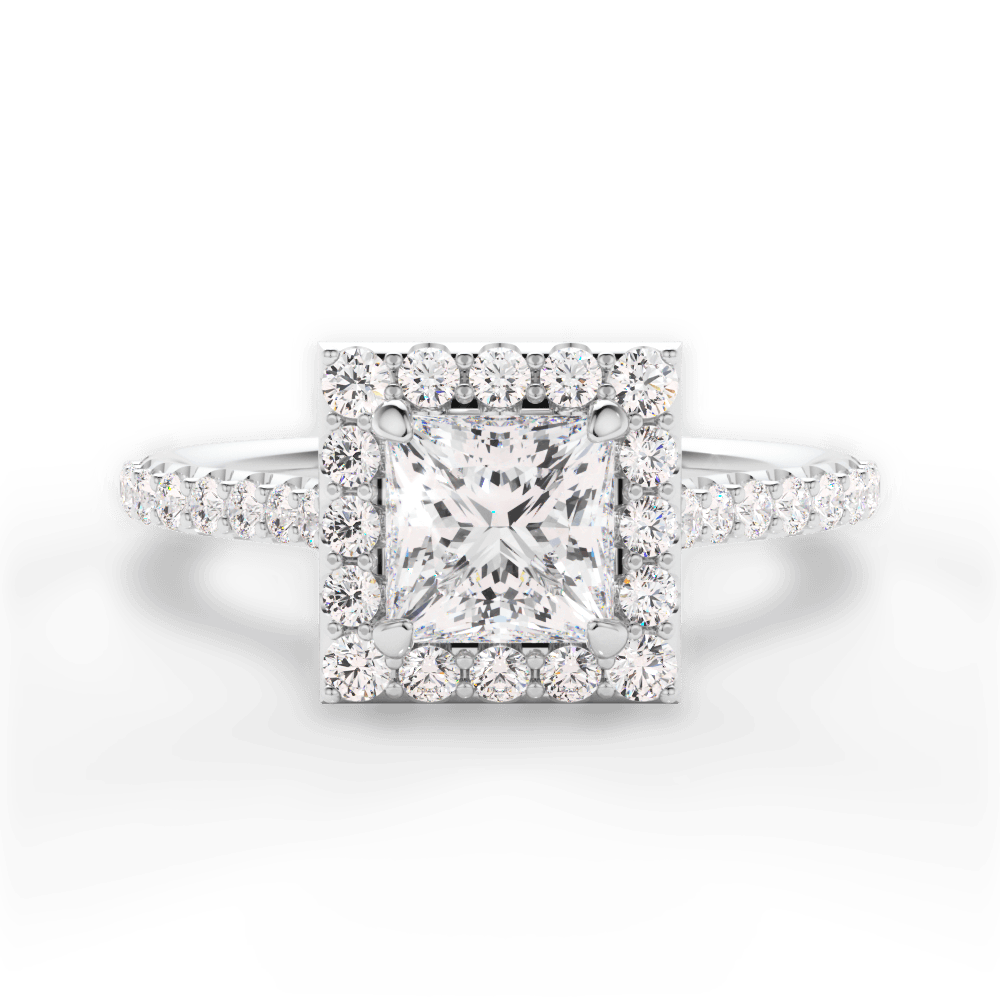 Leah Princess Cut Lab Grown Diamond Platinum Engagement Ring
