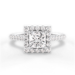 Leah Princess Cut Lab Grown Diamond 14Kt White Gold Engagement Ring