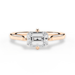Bernadette Emerald Cut Lab Grown Diamond 18Kt Rose Gold Engagement Ring