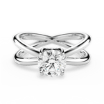 Ada Round Cut Lab Grown Diamond Platinum Engagement Ring