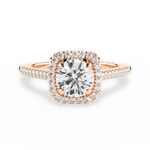 Jeanne Round Cut Lab Grown Diamond 18Kt Rose Gold Engagement Ring