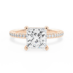 Janice Princess Cut Lab Grown Diamond 18Kt Rose Gold Engagement Ring