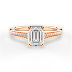 Delia Emerald Cut Lab Grown Diamond 18Kt Rose Gold Engagement Ring