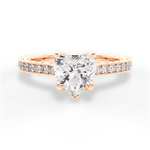 Gilda Heart Cut Lab Grown Diamond 18Kt Rose Gold Engagement Ring