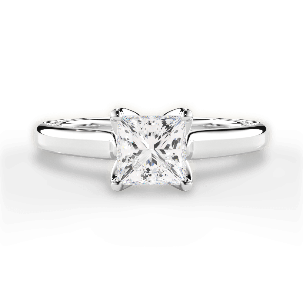 Carrie Princess Cut Lab Grown Diamond 18Kt White Gold Engagement Ring