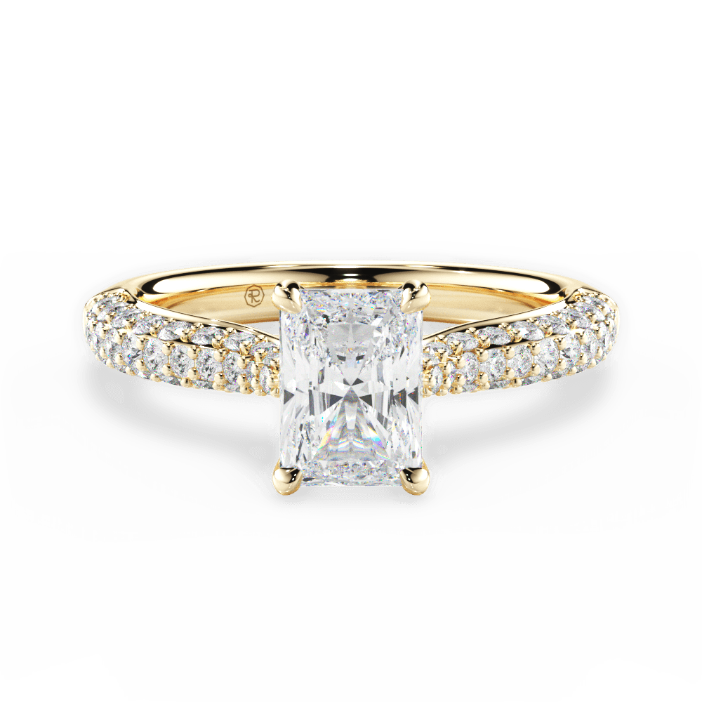 Kira Radiant Cut Lab Grown Diamond 18Kt Yellow Gold Engagement Ring