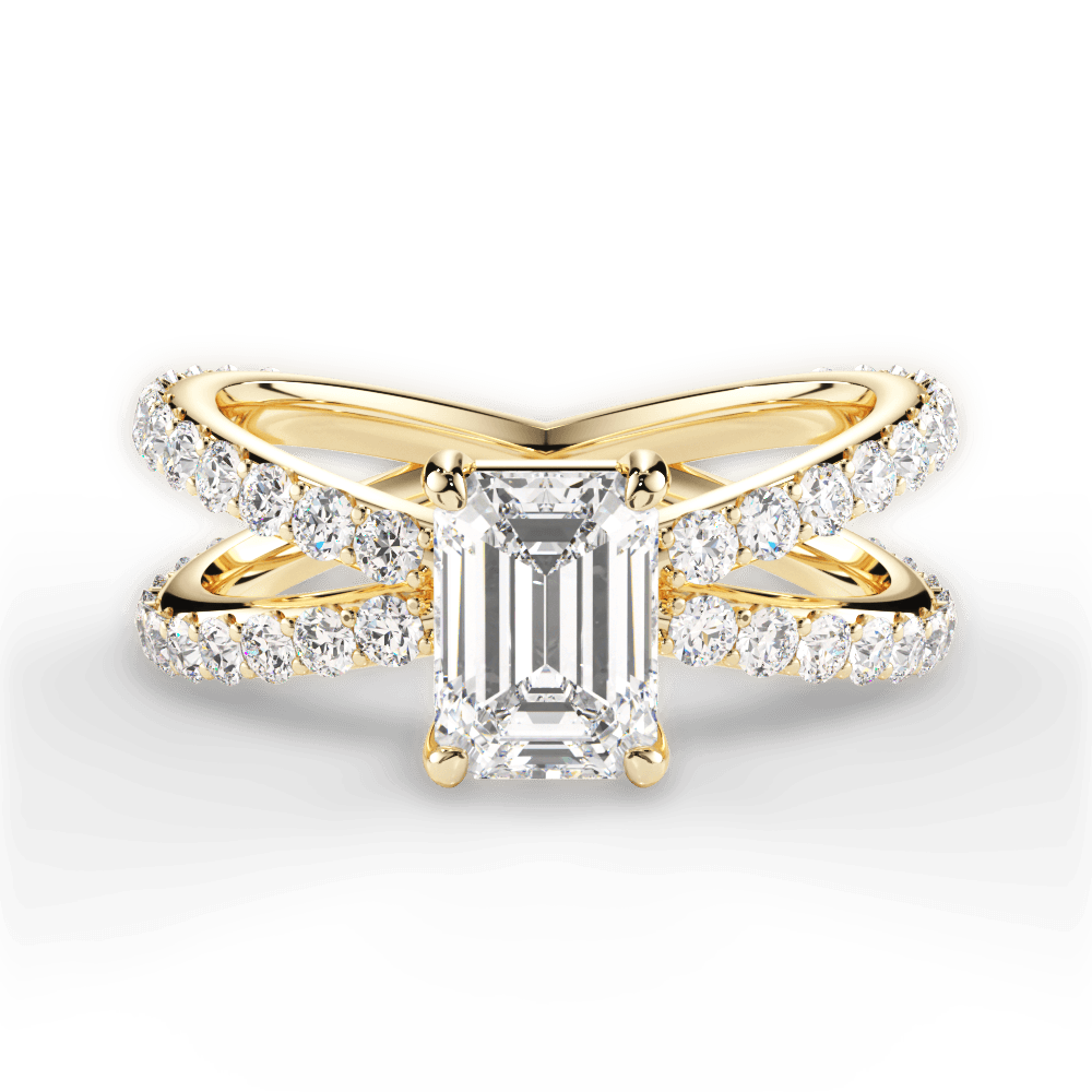 Lauren Emerald Cut Lab Grown Diamond 18Kt Yellow Gold Engagement Ring