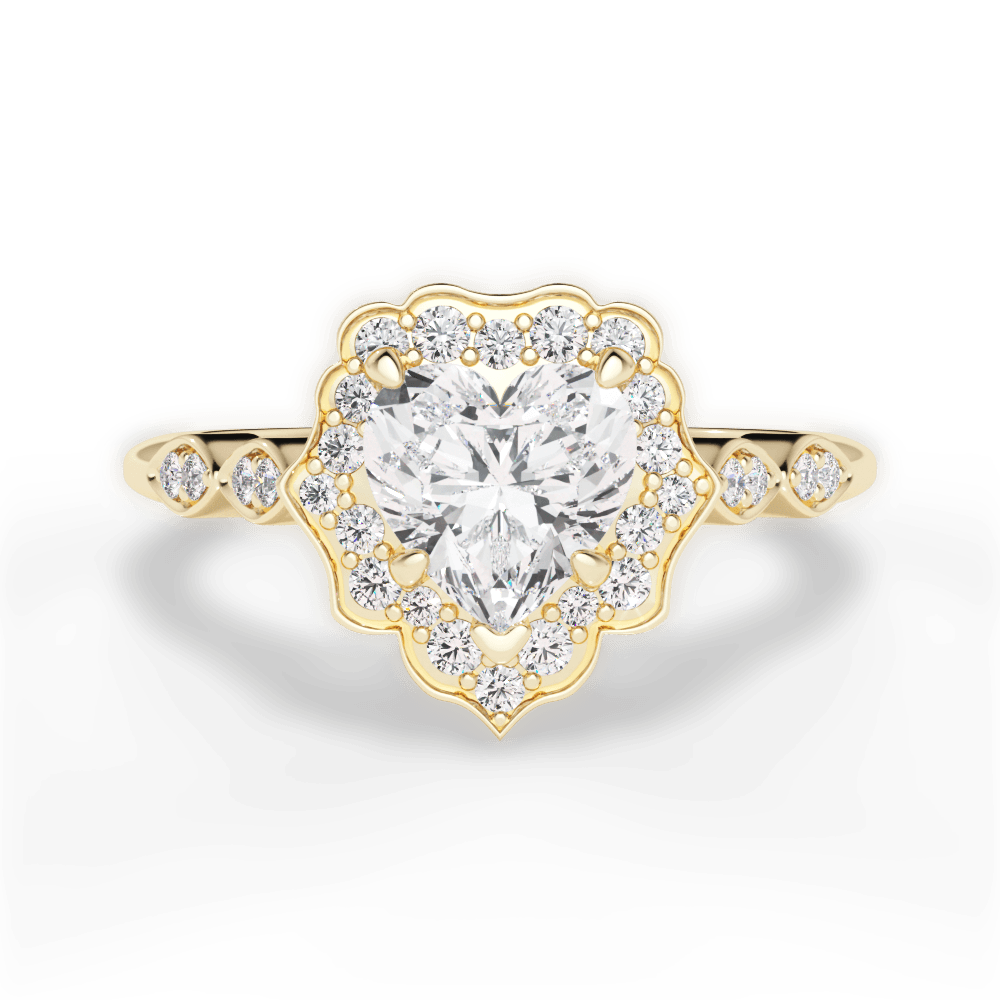 Julie Heart Cut Lab Grown Diamond 18Kt Yellow Gold Engagement Ring