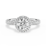 Lucy Round Cut Lab Grown Diamond 14Kt White Gold Engagement Ring