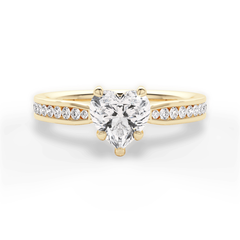 Katelyn Heart Cut Lab Grown Diamond 18Kt Yellow Gold Engagement Ring