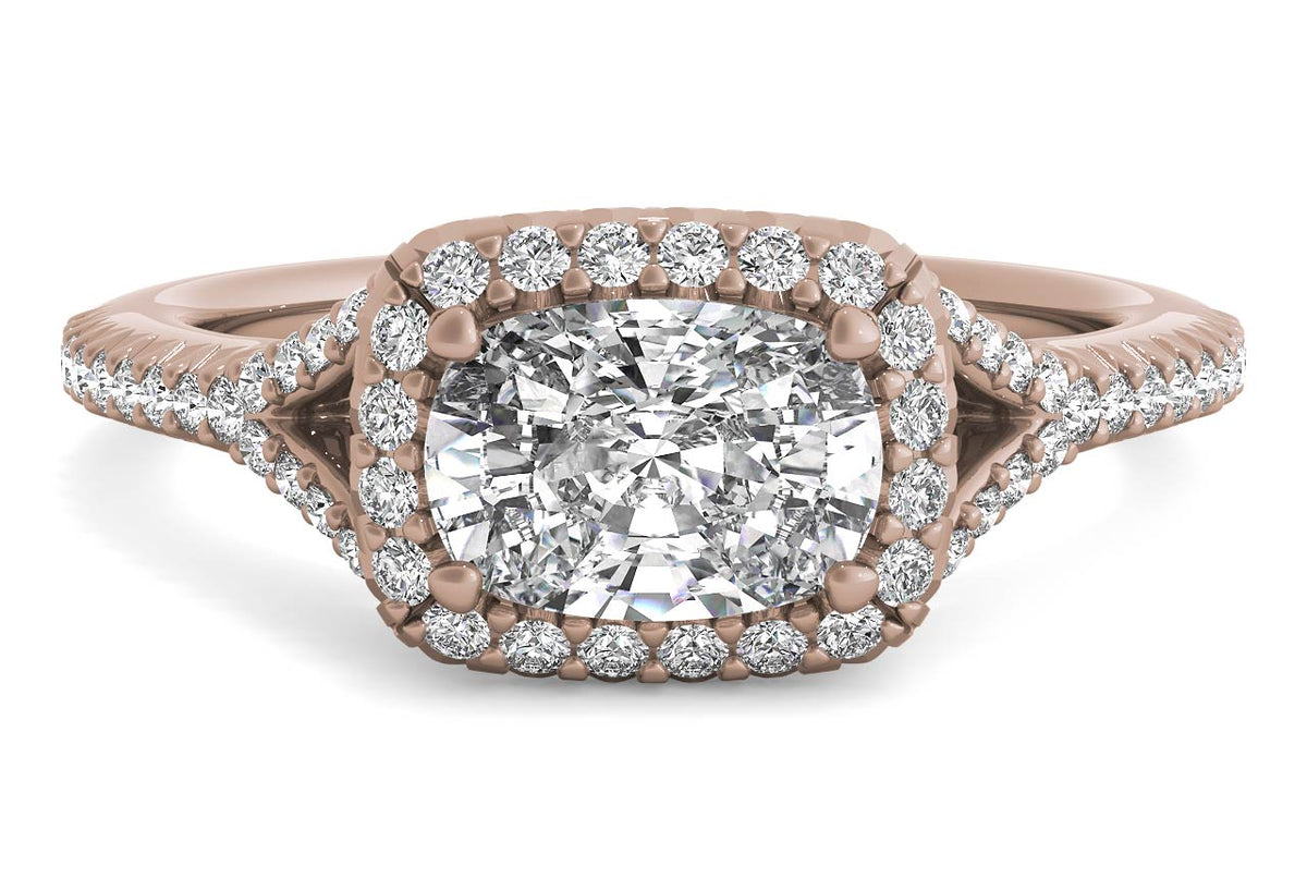 Kate Cushion Cut Lab Grown Diamond 18Kt Rose Gold Engagement Ring