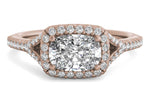 Kate Cushion Cut Lab Grown Diamond 18Kt Rose Gold Engagement Ring