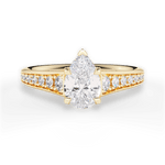 Leslie Pear Cut Lab Grown Diamond 18Kt Yellow Gold Engagement Ring