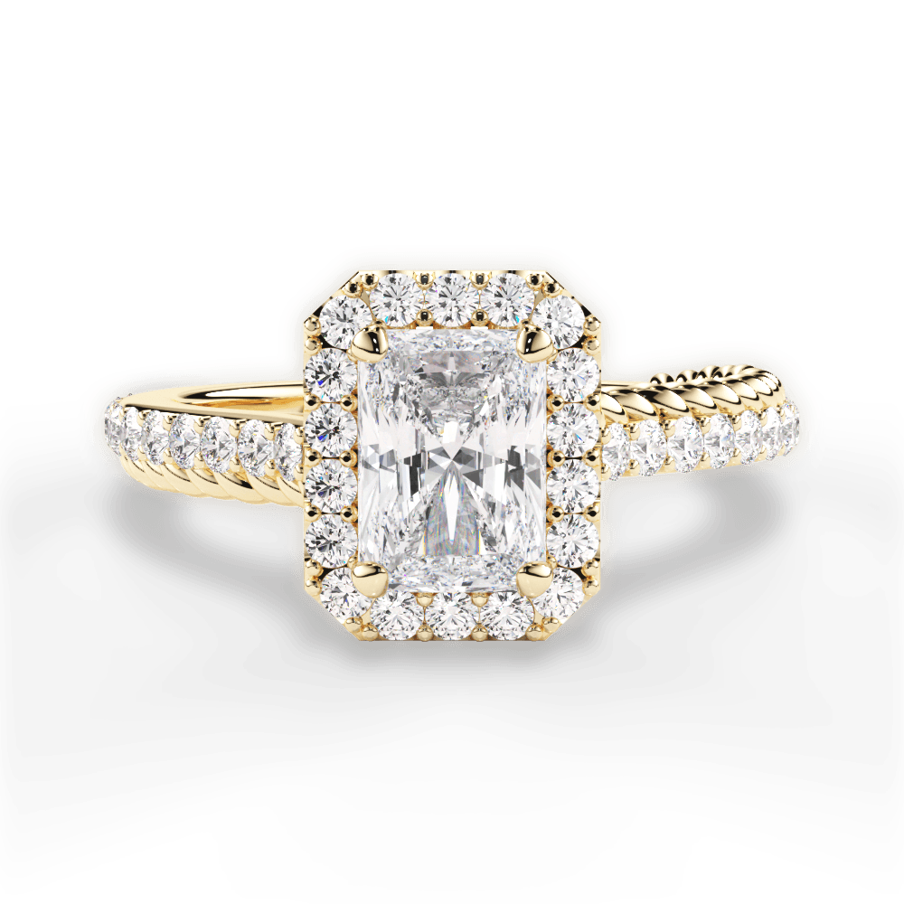 Kim Radiant Cut Lab Grown Diamond 18Kt Yellow Gold Engagement Ring