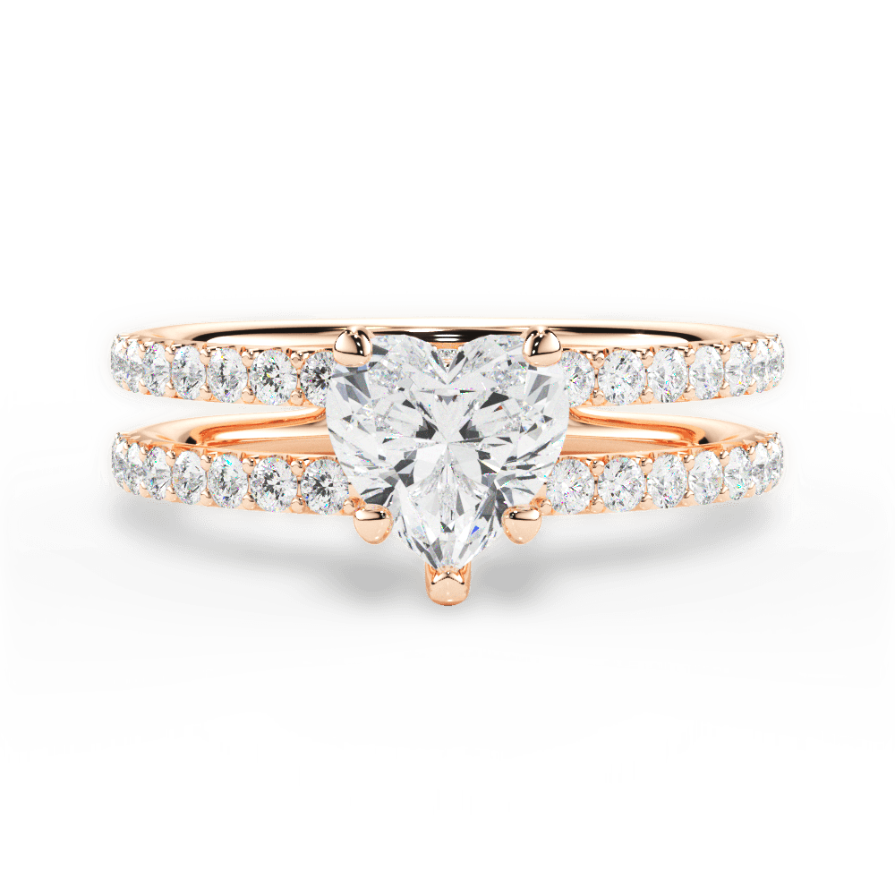 Christie Heart Cut Lab Grown Diamond 18Kt Rose Gold Engagement Ring