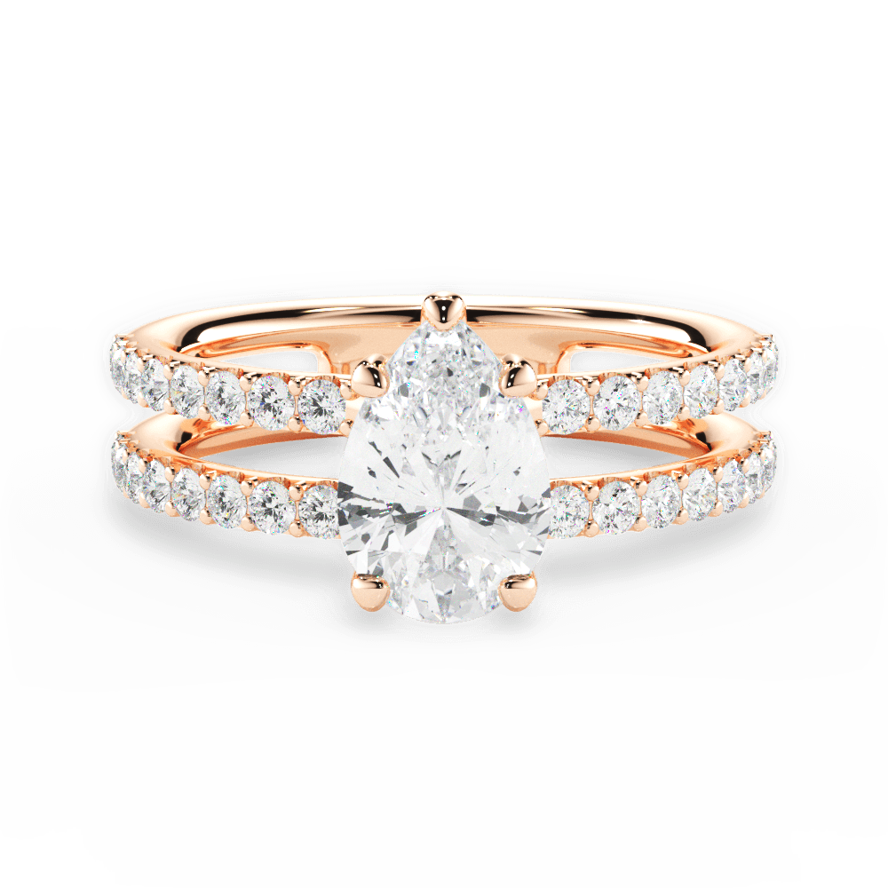 Christie Pear Cut Lab Grown Diamond 18Kt Rose Gold Engagement Ring