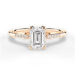 Christina Emerald Cut Lab Grown Diamond 18Kt Rose Gold Engagement Ring