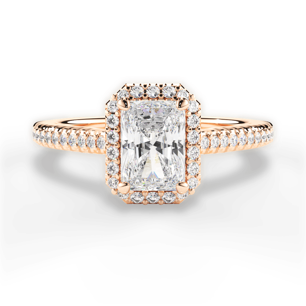 Jenny Radiant Cut Lab Grown Diamond 18Kt Rose Gold Engagement Ring