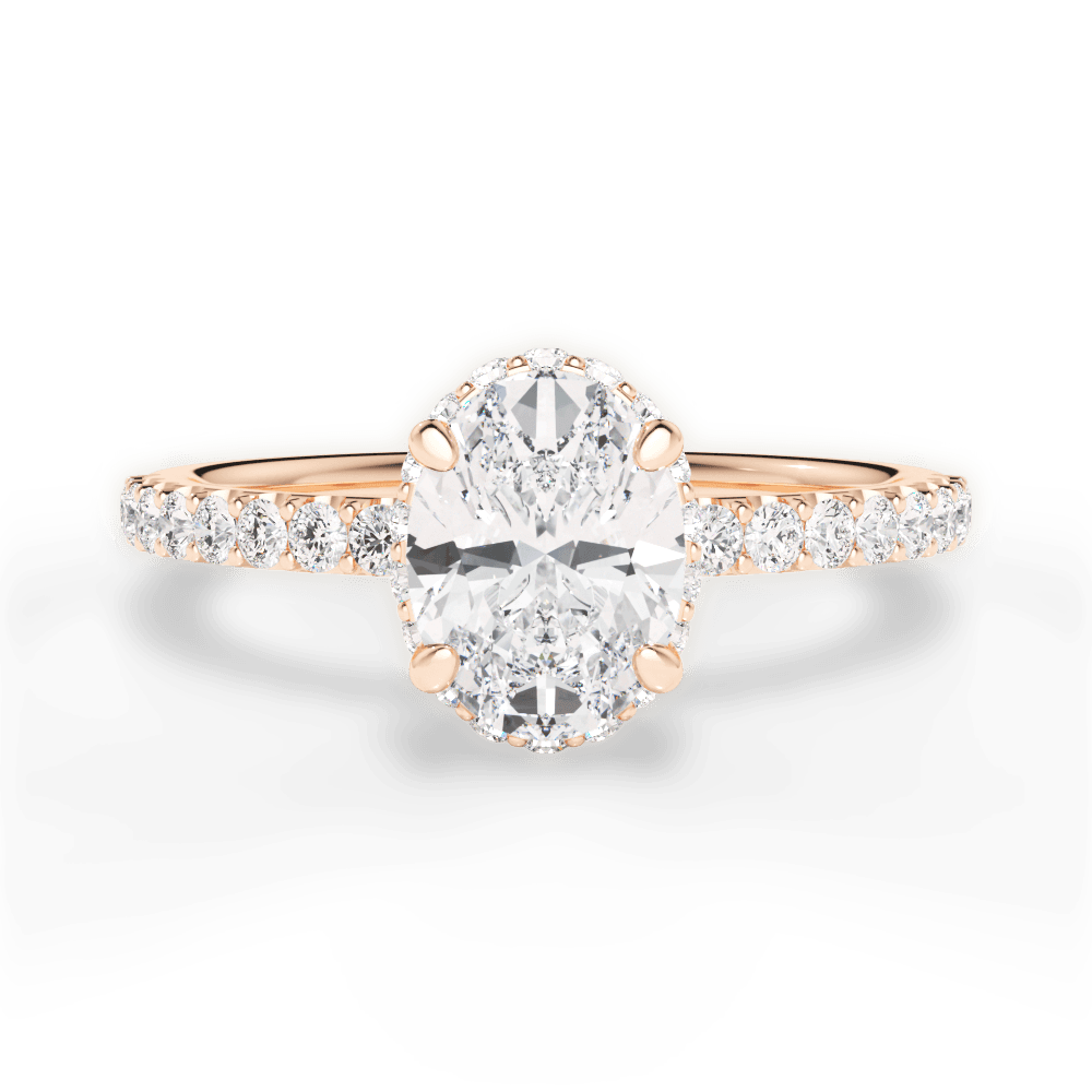 Isabella Oval Cut Lab Grown Diamond 18Kt Rose Gold Engagement Ring