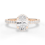 Isabella Oval Cut Lab Grown Diamond 18Kt Rose Gold Engagement Ring