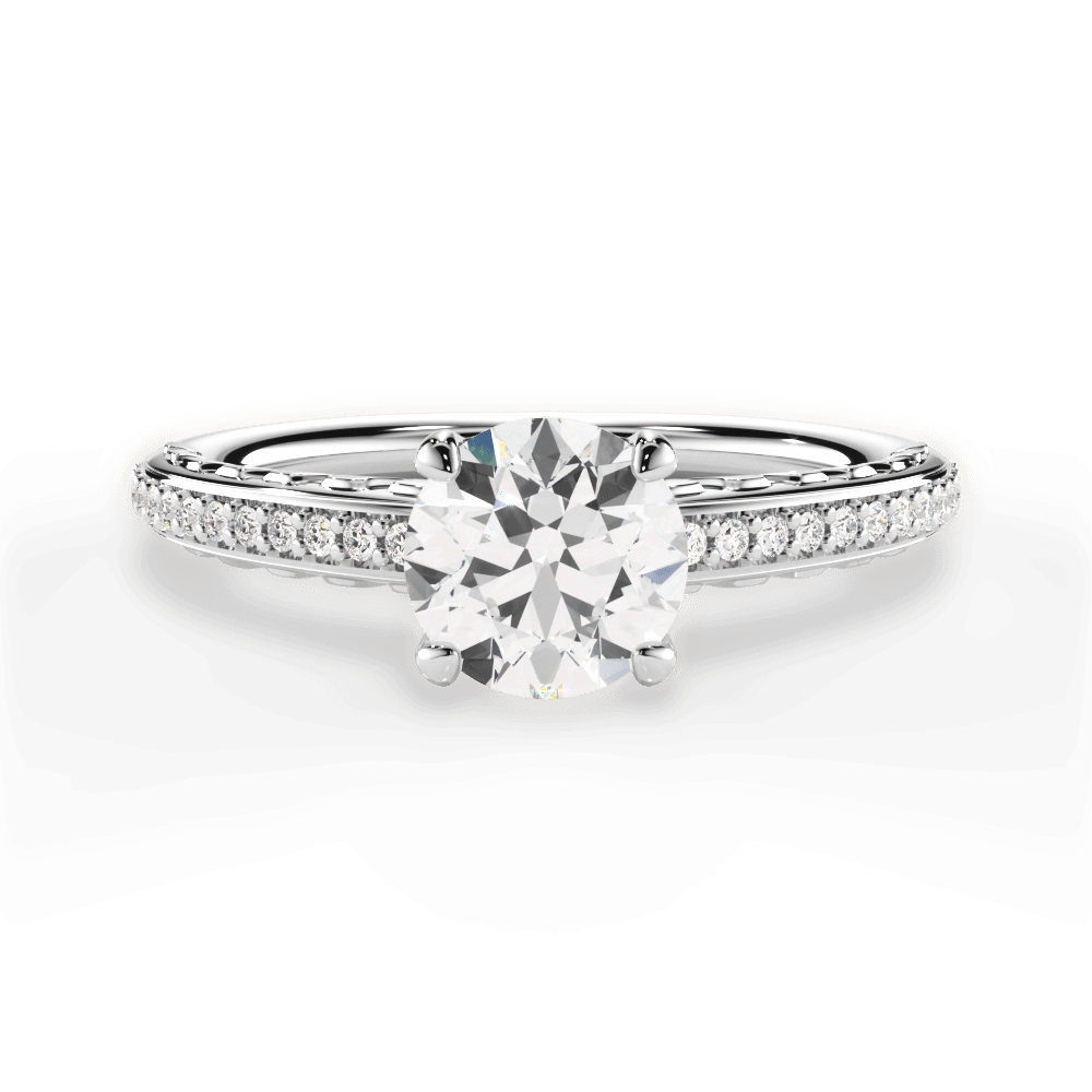 Caroline Round Cut Lab Grown Diamond 18Kt White Gold Engagement Ring
