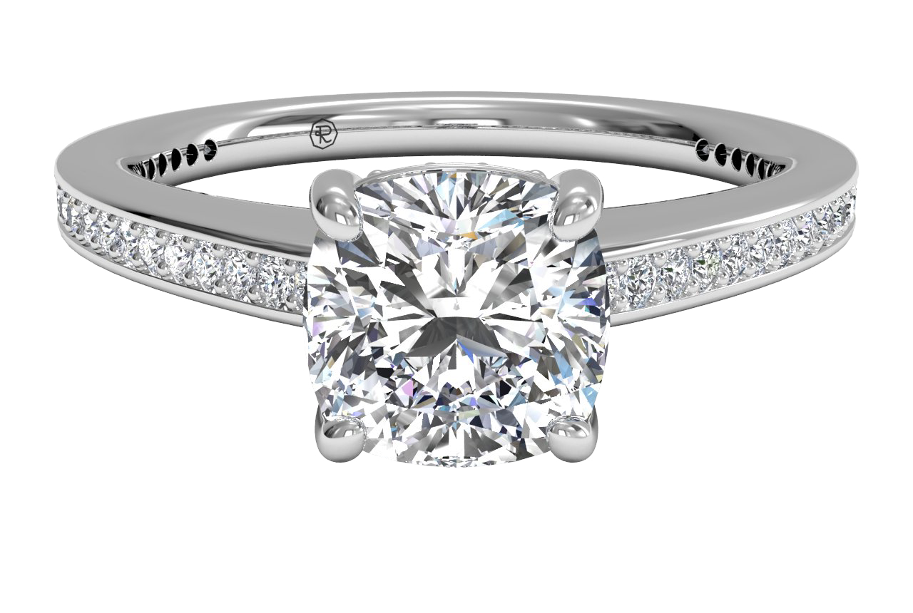 Judith Cushion Cut Lab Grown Diamond Platinum Engagement Ring