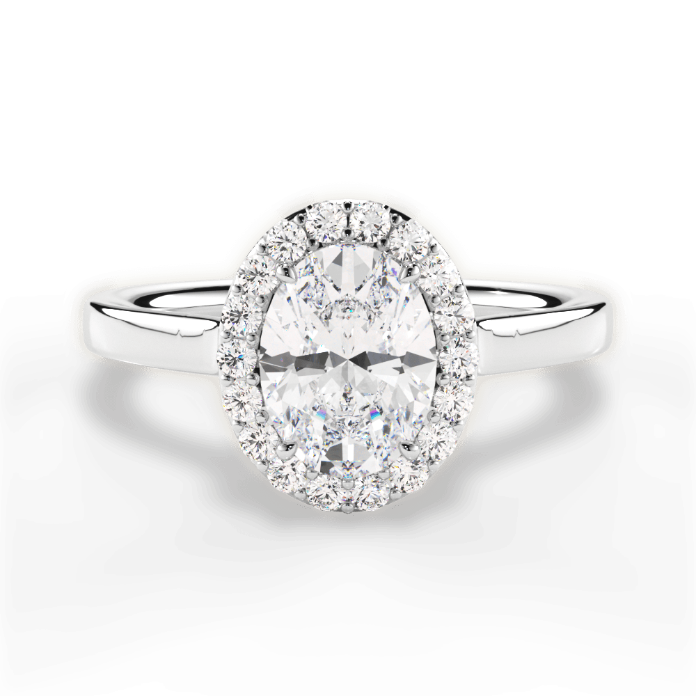 Fiona Oval Cut Lab Grown Diamond 14Kt White Gold Engagement Ring