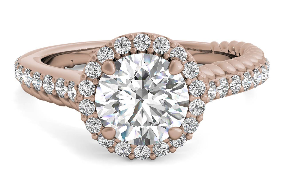 Kim Round Cut Lab Grown Diamond 18Kt Rose Gold Engagement Ring